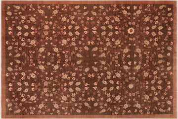 handmade Transitional Kafkaz Brown Rust Hand Knotted RECTANGLE 100% WOOL area rug 10 x 14
